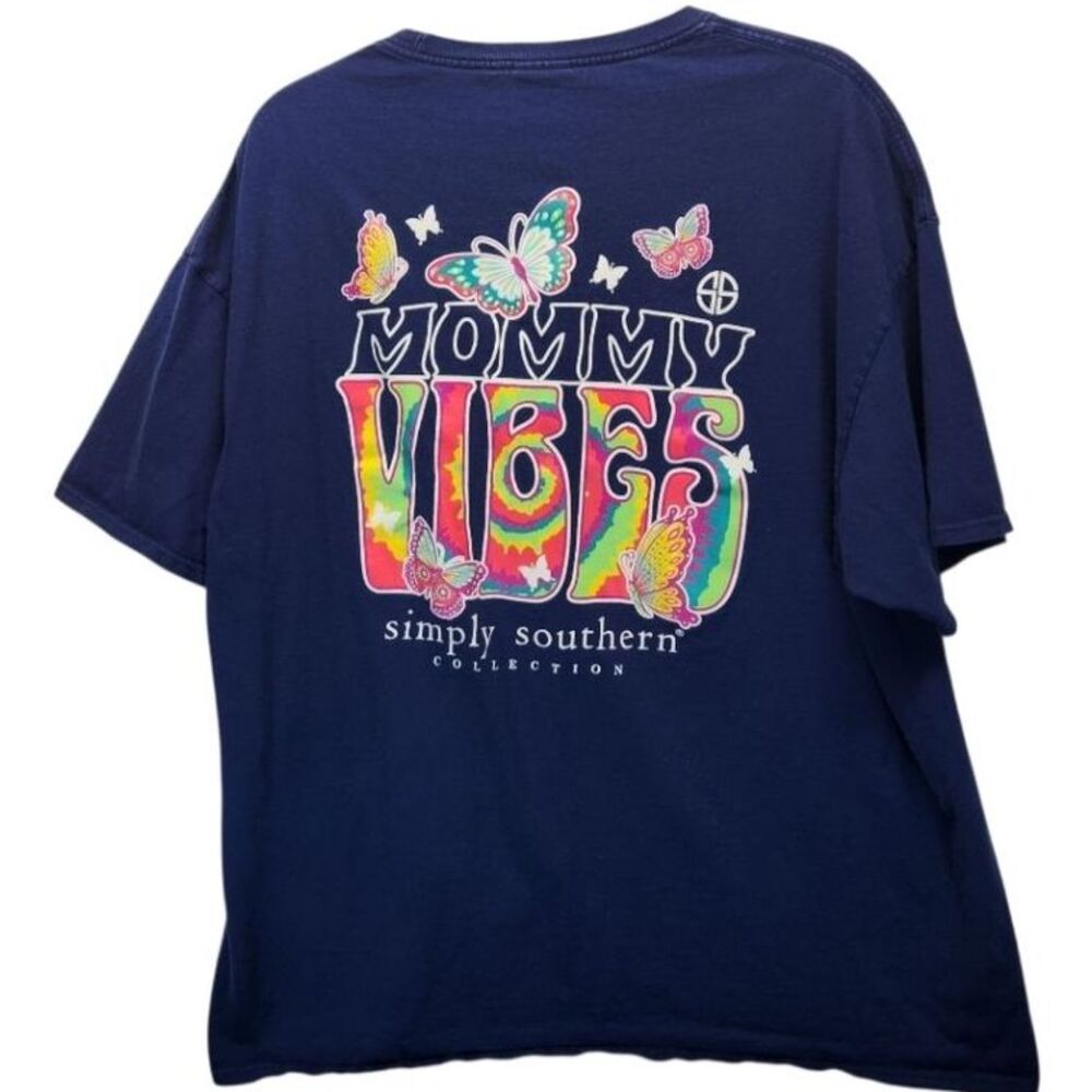 Simply Southern Blue "Mommy Vibes" Tie Dye S/S T-Shirt XXL